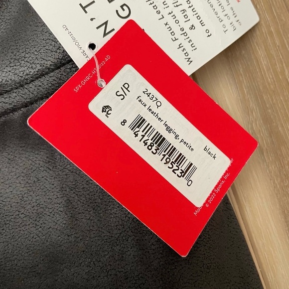 SPANX Petite Faux Leather Leggings S PETITE - Picture 4 of 9
